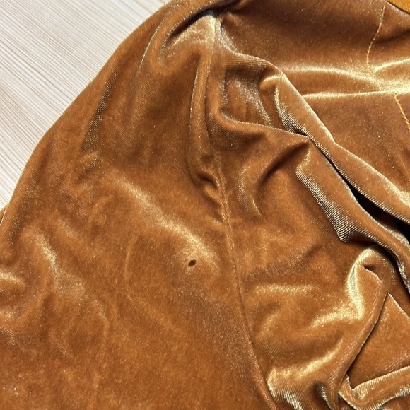 Aviator Nation Gold Velvet Sweatshirt with Red and Blue Stripes - Picture 9 of 9